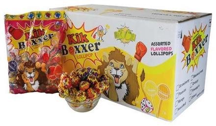 Mans Kik Boxxer Lollipops  Assorted, Black Currant, Orange, Passion, Strawberry